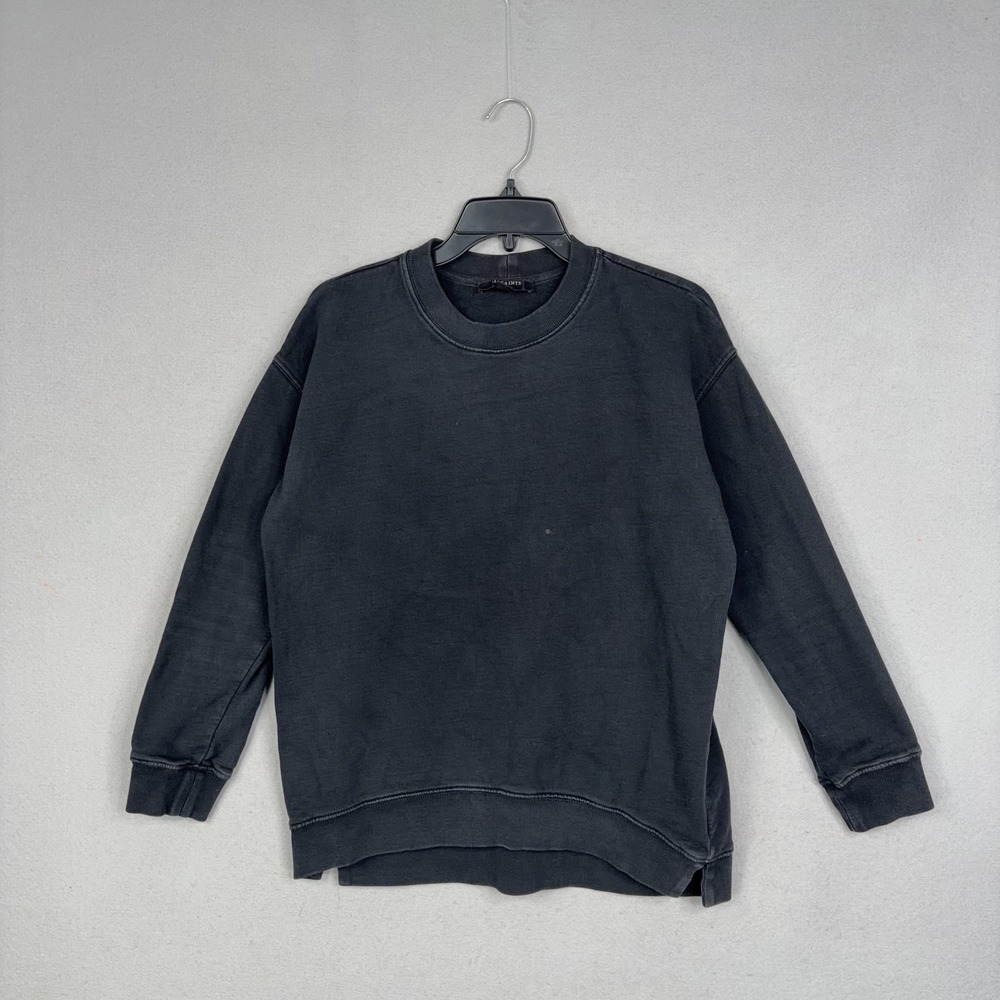 AllSaints Lea Sweatshirt Womens Small Black Crewneck Pullover Urban Grunge